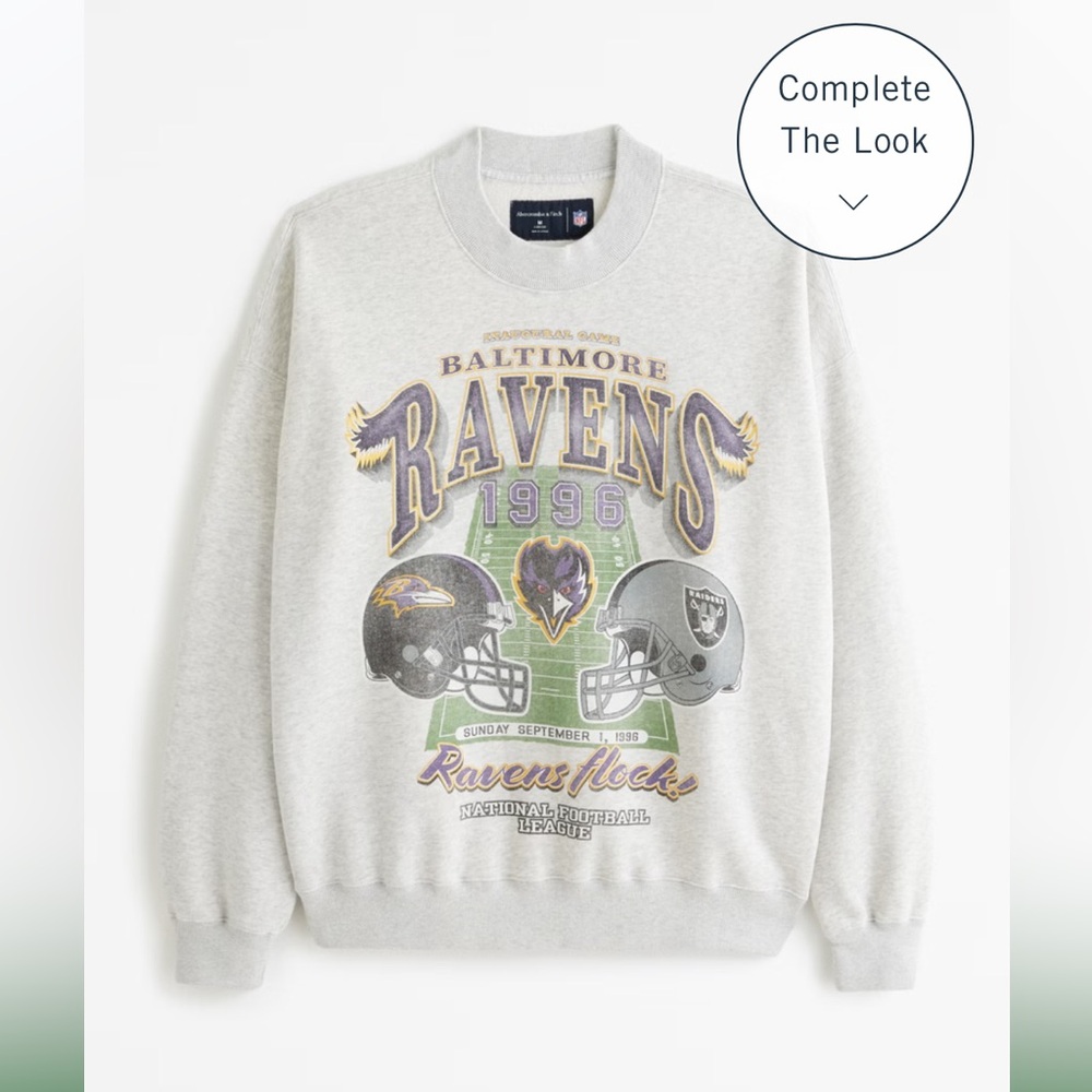 NFL by Abercrombie | Baltimore Ravens Graphic Crew Sweatshirt NWOT Size XL